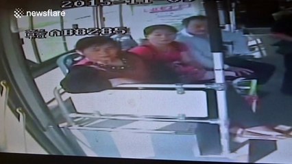 Woman causes chaos on bus after setting off fire extinguisher by mistake