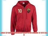 SWEAT ZIP HOOD EMBROIDERED 18600 PATCH AS ROMA 10 TOTTI RED M