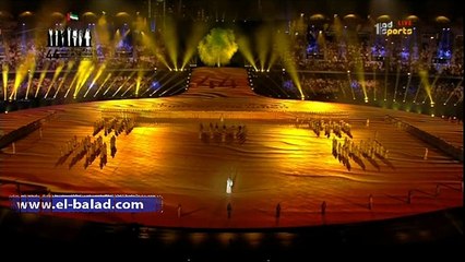 ملعب زايد يتحول إلى صحراء تطوفه الصقور فى احتفالات الإمارات