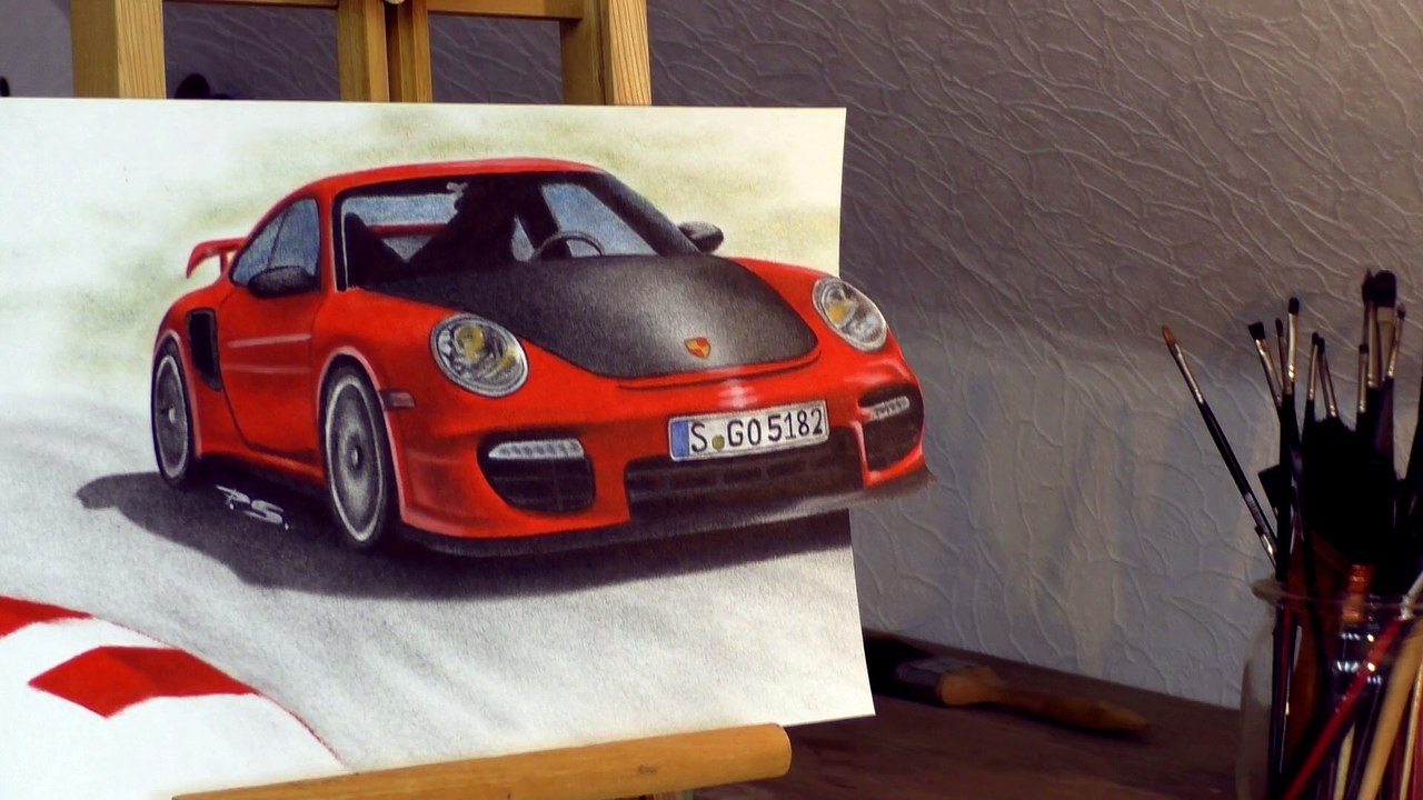3d drawing pabst painting how to porsche racing red