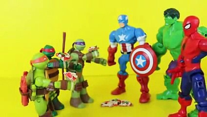 Superheroes Mashers Ninja Turtles Captain America Spiderman Wolverine Hulk TMNT Michelange