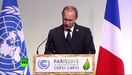 COP21 Putin speaks at Paris Climate Change Conference (ENGLISH TRANSLATION)