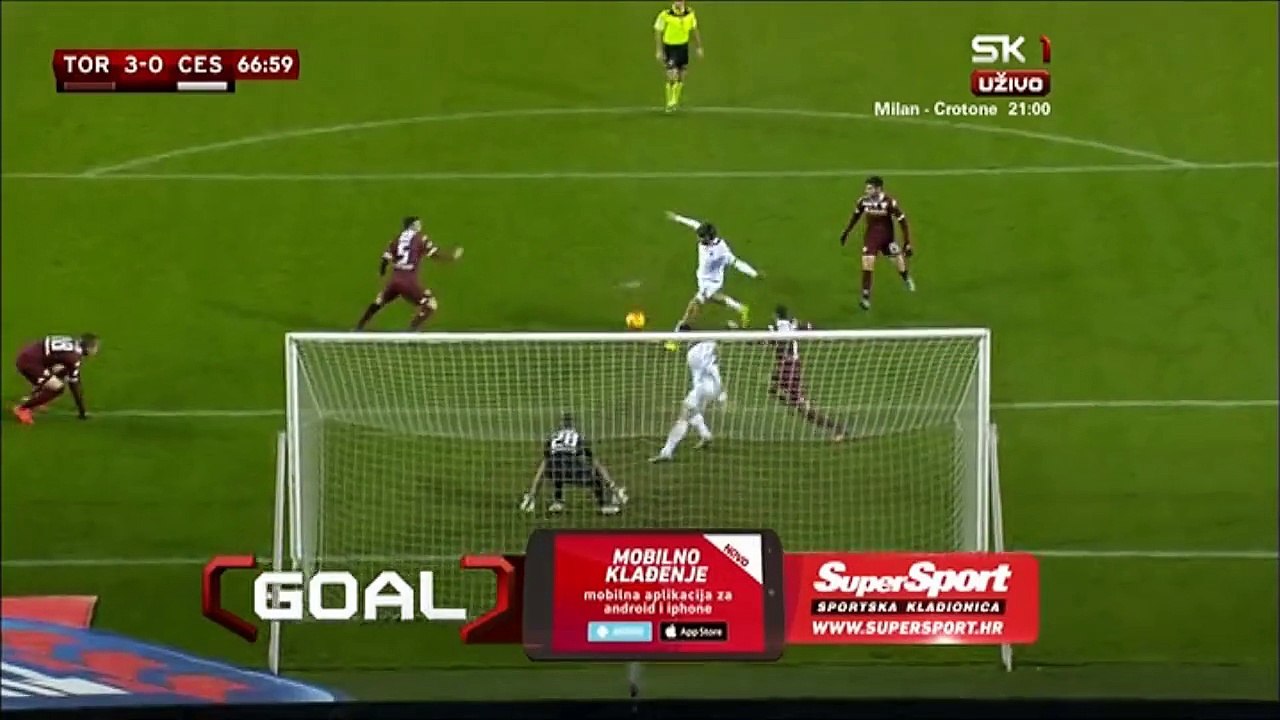 3-1 Emmanuel Cascione Goal Italy  Coppa Italia  Round 4 - 01.12.2015, Torino FC 3-1 AC Cesena