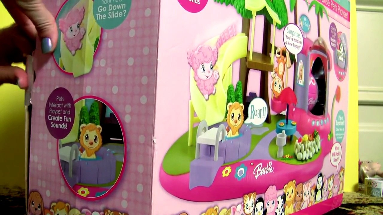 Barbie Love n Care Surprise Pets Park Playset Talking Barbie Doll with Slide Pool Swing K