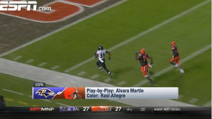 Spanish announcers call Ravens' game-winning blocked field goal return for a touchdown