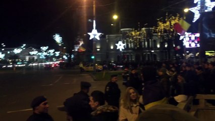 Protest in Romania Bucharest University Square December 1s