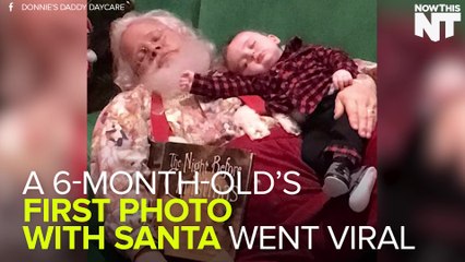 This Kid Snoozes With Santa, And It's Adorable