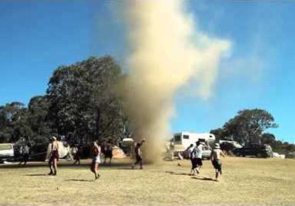 Concert Goers Dance Alongside Dust Devils Whipping Though Outdoor Festival