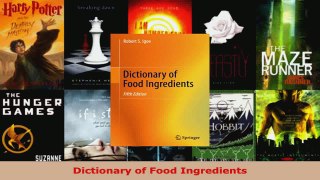 Read  Dictionary of Food Ingredients Ebook Free
