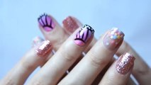 In Depth Skittle Tutorial (4 Easy Nail Art Designs!) - Nail Art in Black and White!