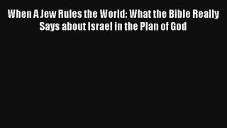 When A Jew Rules the World: What the Bible Really Says about Israel in the Plan of God [PDF