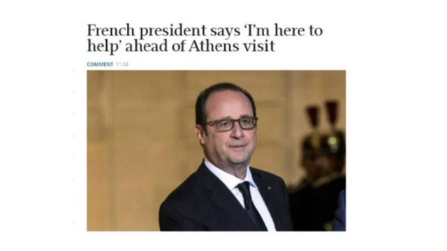 PRESIDENTI FRANCEZ HOLLANDE NE ATHINE BEN THIRRJE PER VAZHDIM TE REFORMAVE LAJM