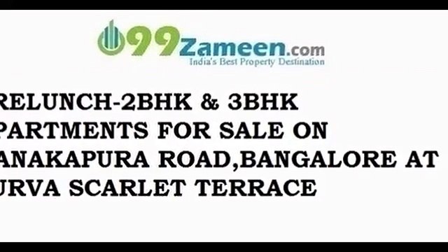 2BHK & 3BHK APARTMENTS FOR SALE ON KANAKAPURA ROAD ,BANGALORE AT PURVA SCARLET TERRACE