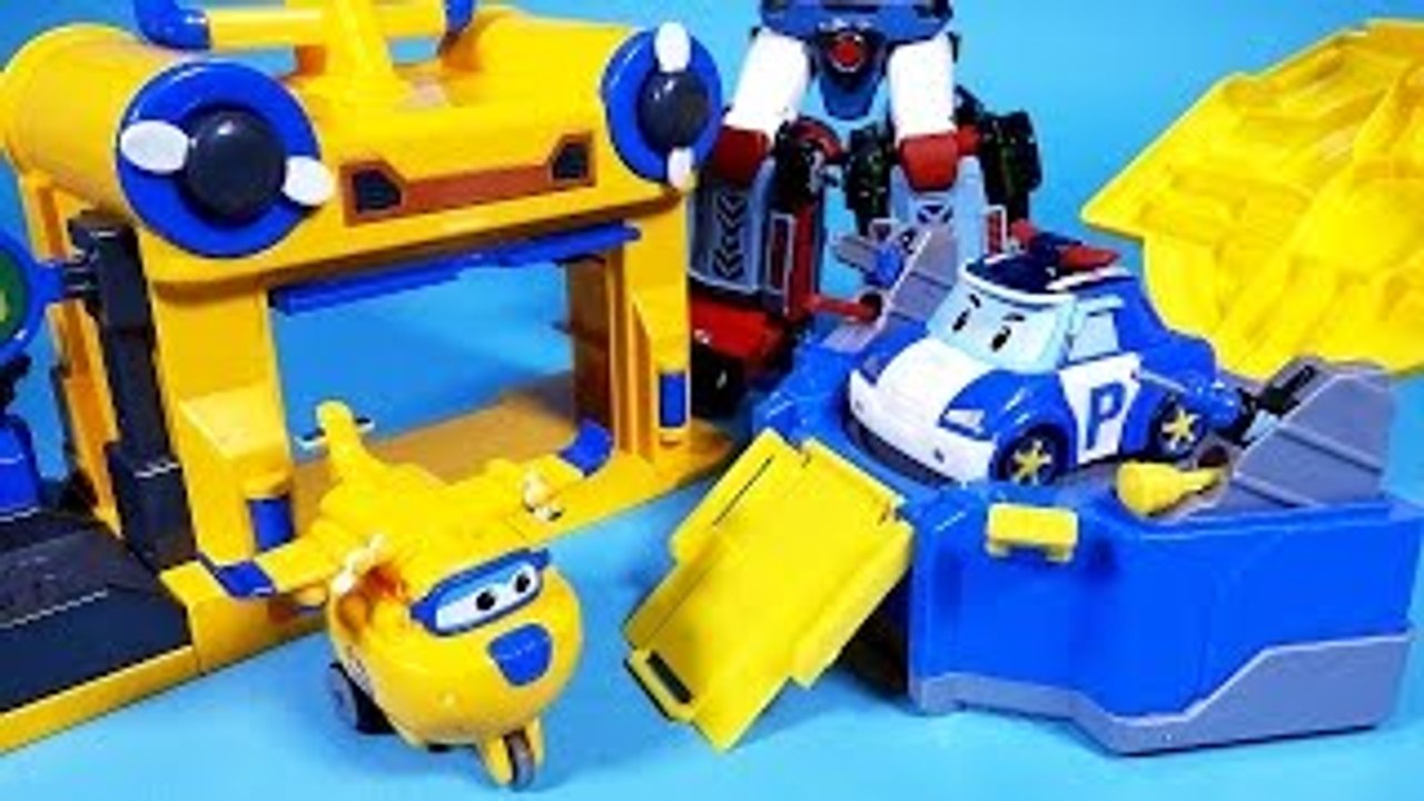 Super Wings 슈퍼윙스 로보카폴리 Robocar Poli 폴리 & 도니 기지...
