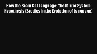 How the Brain Got Language: The Mirror System Hypothesis (Studies in the Evolution of Language)