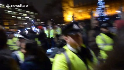 'Don't Bomb Syria' protest outside UK parliament