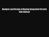 Read Analysis and Design of Analog Integrated Circuits (4th Edition)# PDF Online