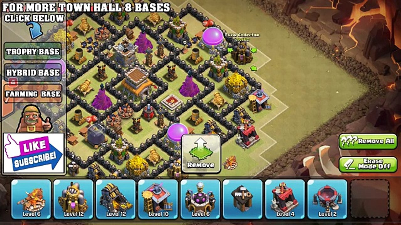 Clash of Clans - Town hall 8 (Th8) War Base + Defense REPLAY - ANTi GoWipe ANTi Dragon ANTi Hog