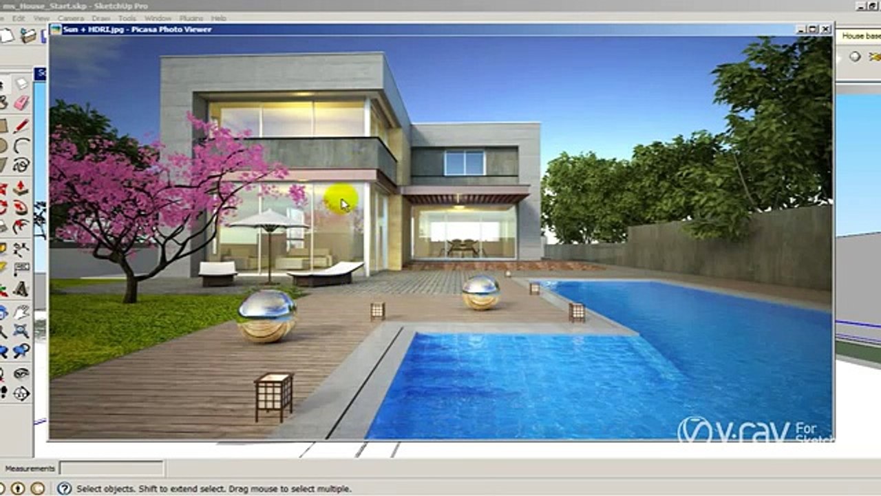 V-Ray for SketchUp - How to use HDRI and sun settings - tutorial‬ - architecturepk.com