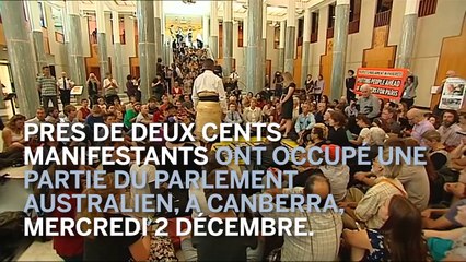 Pour le climat, des manifestants occupent le parlement australien