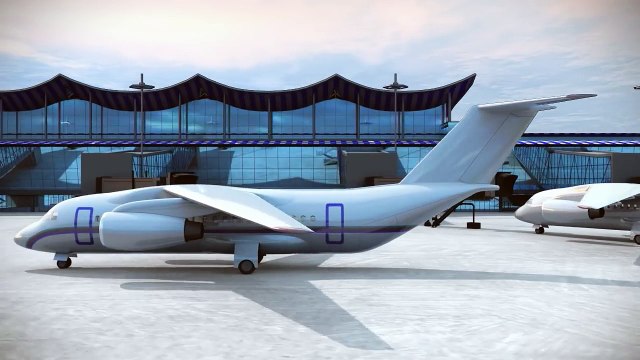 Airplane safety system_Plane with a device to save passengers_Самолет с устройством для спасения