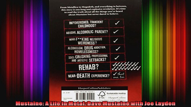 Mustaine A Life in Metal Dave Mustaine with Joe Layden