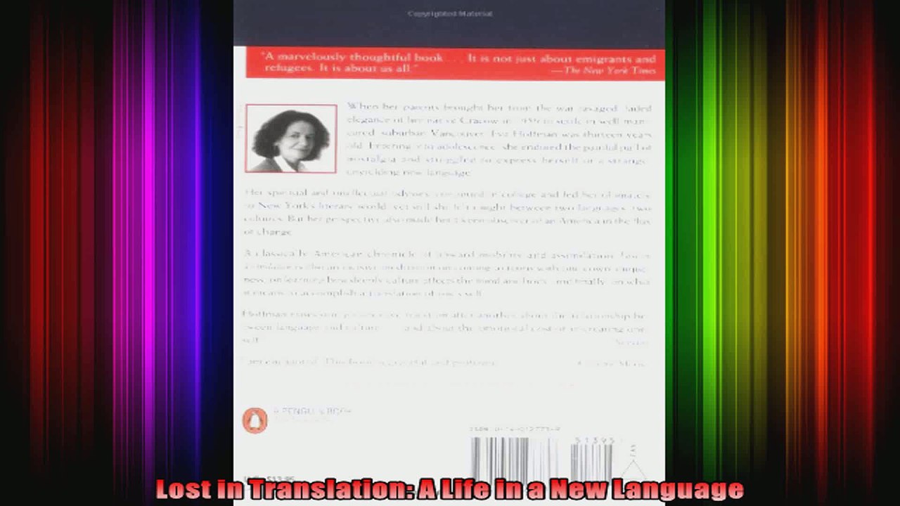 Lost in Translation A Life in a New Language