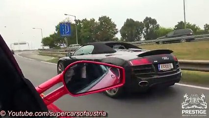 Ferrari F430 vs Audi R8 o som deles a atravessar o túnel é simplesmente BRUTAL!!