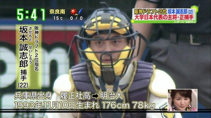 阪神タイガース ドラフト２位 坂本誠志郎 インタビュー 2015.12.02