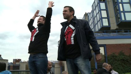 Affaire de la "chemise déchirée": cortège de soutien pour les salariés d'Air France, jugement en mai