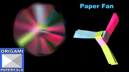 Origami For Kids - How to Make A Rotating Paper Fan -F2BOOK Video 53