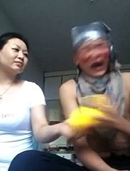 Boy acting like baby