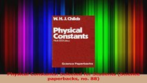 Download  Physical Constants Selected for Students Science paperbacks no 88 Ebook Online