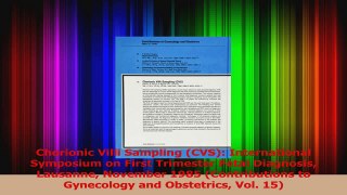 Chorionic Villi Sampling CVS International Symposium on First Trimester Fetal Diagnosis PDF