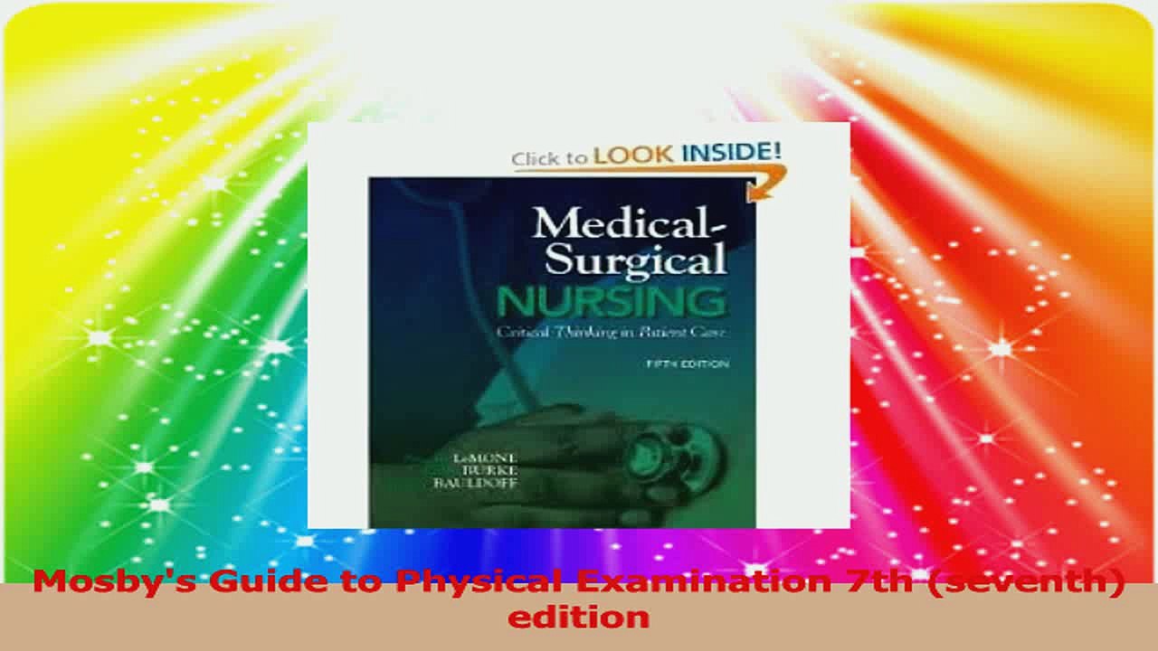 Mosbys Guide to Physical Examination 7th seventh edition Read Online