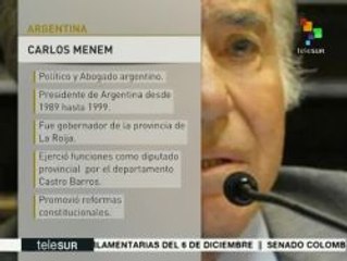 Expresidente argentino Carlos Menem promovió reformas neoliberales
