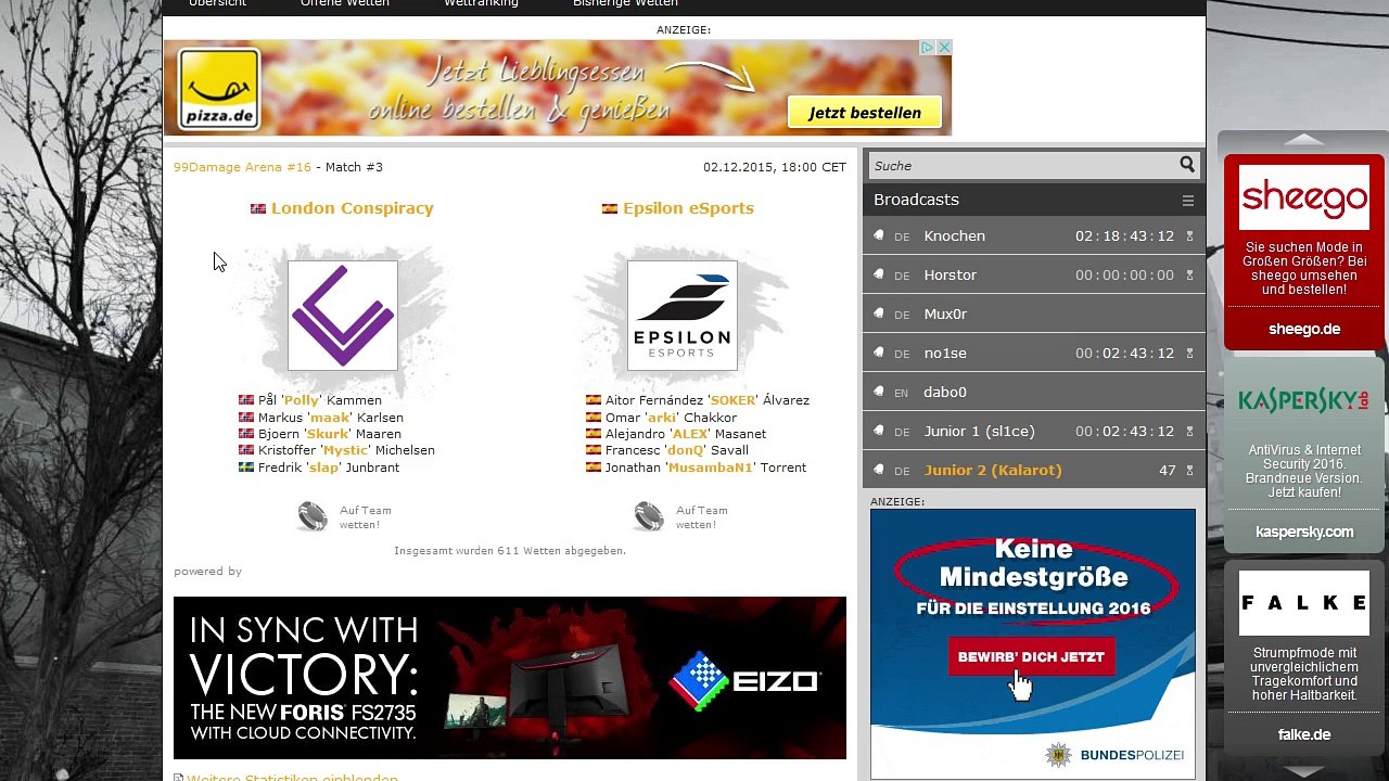 99DAMAGE Arena mit Kalarot - German Stream (REPLAY) (2015-12-02 17:47:39 - 2015-12-02 20:13:26)