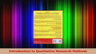 Download  Introduction to Qualitative Research Methods Ebook Free