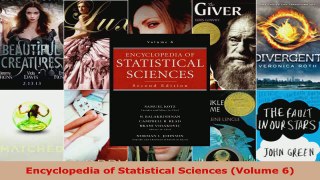 Read  Encyclopedia of Statistical Sciences Volume 6 Ebook Free