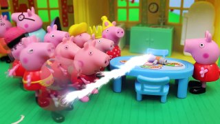 Peppa Pig Multiplicity with Disney Cars Mater Mickey Mouse Daddy Pig in Peppa Pig Playground & House