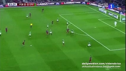1-0 Dani Alves Amazing Long Range Goal - Barcelona v. Villanovense 02.12.2015 HD