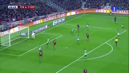Sandro Ramírez Goal - Barcelona 5-1 Villanovense - 02-12-2015 Copa del Rey