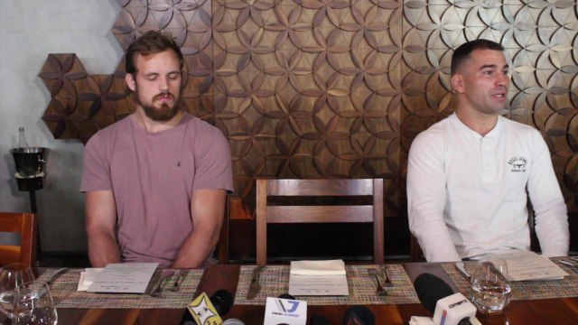 Conor McGregor's teammates Gunnar Nelson, Artem Lobov address media in Los Angeles