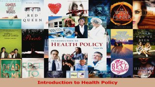 PDF Download  Introduction to Health Policy Download Online