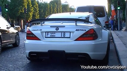 下载视频: Brabus Stealth SL65 AMG Black Series rev + SOUND in Paris!!