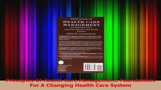 PDF Download  Principles Of Health Care Management Foundations For A Changing Health Care System PDF Full Ebook