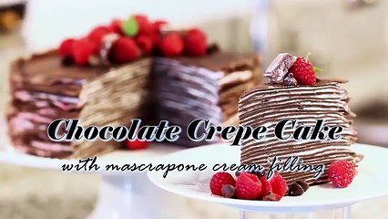Chocolate Raspberry Crepe Cake