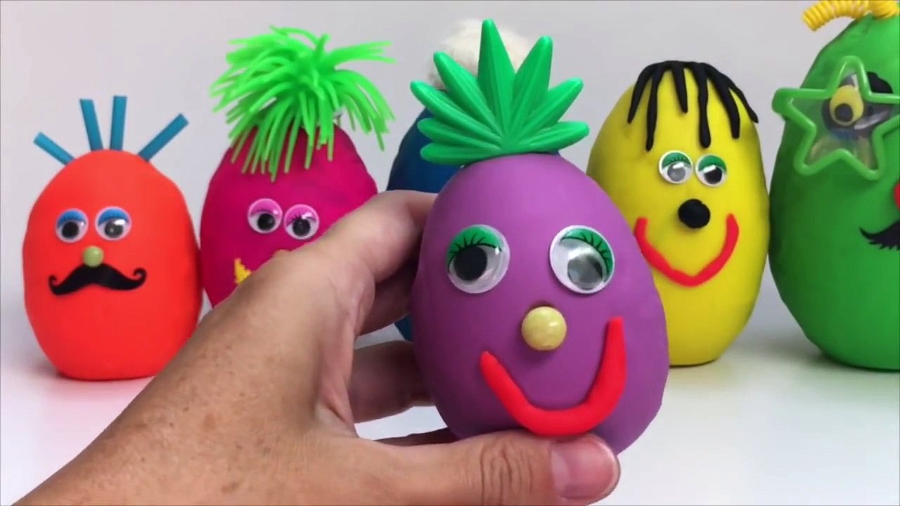 Learn Colors with Nesting Stacking Cups in English Surprise Eggs Learn Sizes with Play Doh