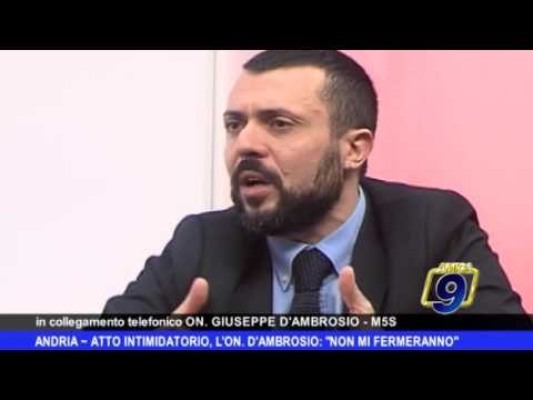 ANDRIA | Atto intimidatorio, l'on D'Ambrosio: Non mi fermeranno